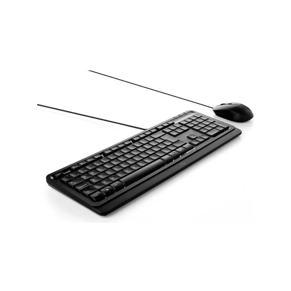 Kit Teclado e Mouse Zoom Industry USB Preto com Layout ABNT2