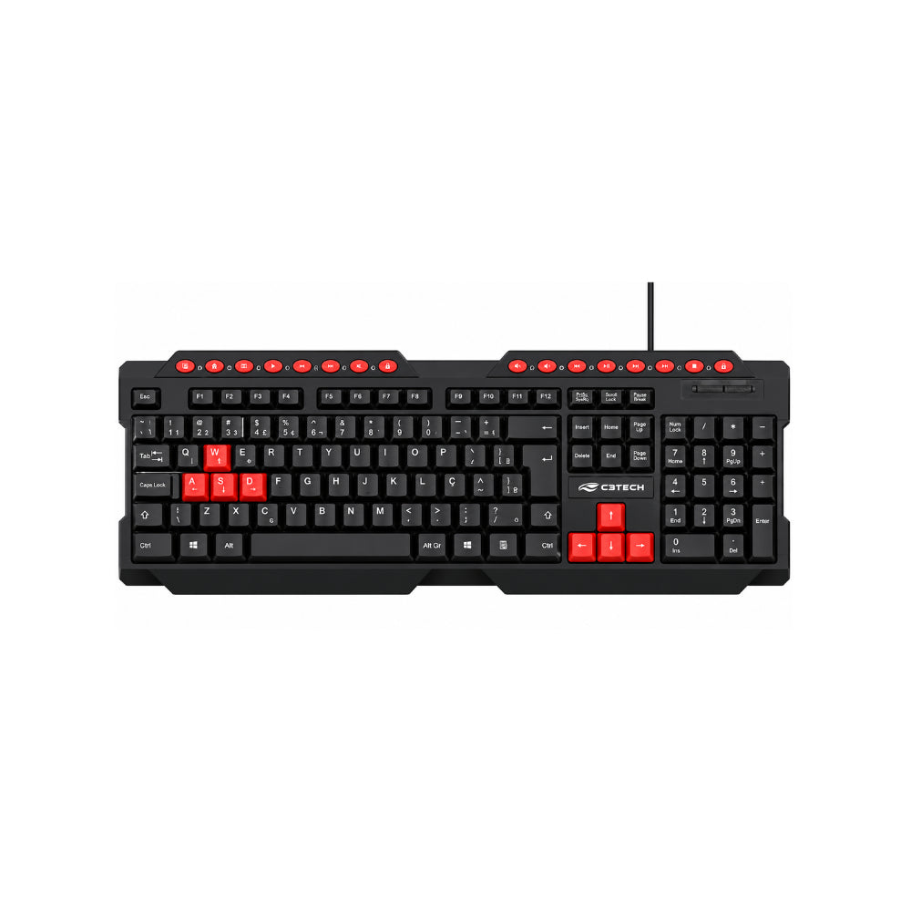 Teclado C3Tech Gamer KG-10BK USB Preto ABNT2