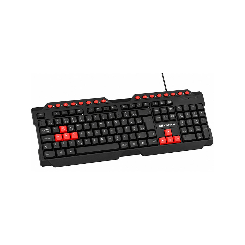 Teclado C3Tech Gamer KG-10BK USB Preto ABNT2
