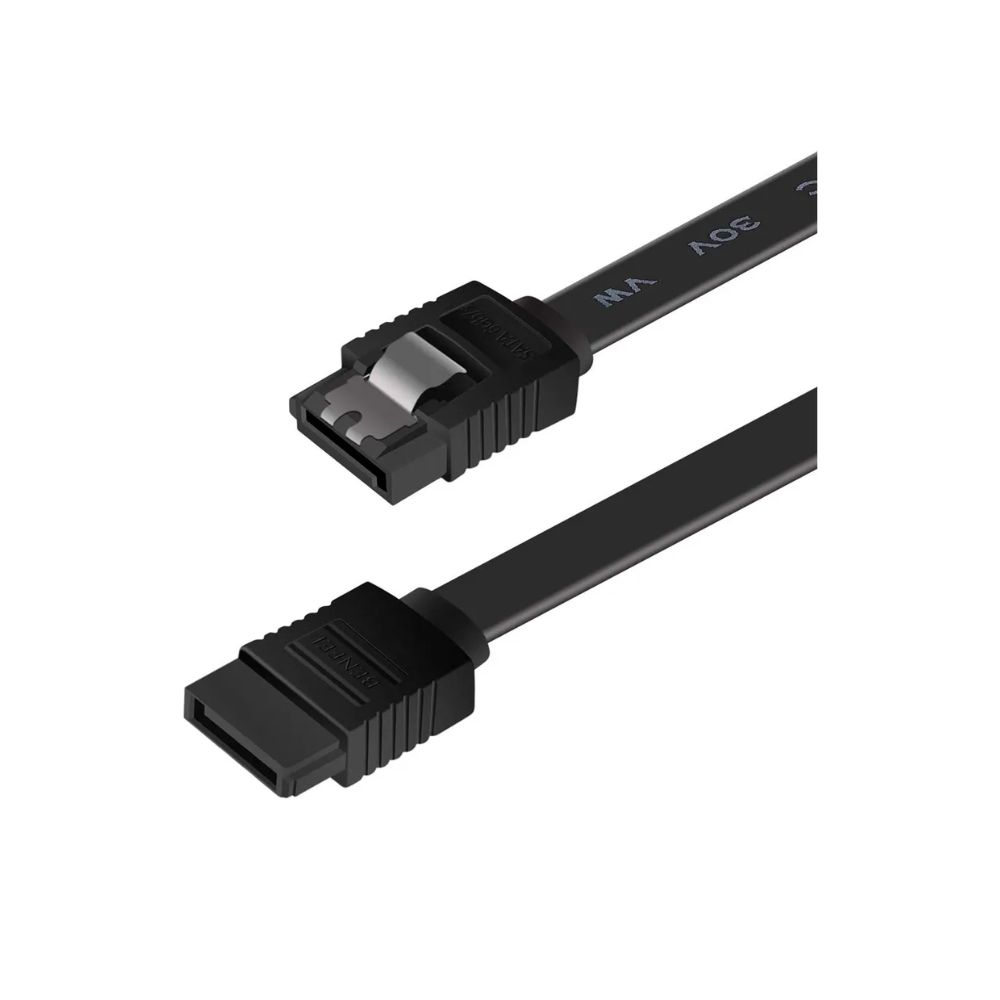 Cabo de Dados SATA III 6Gbps OEM 50cm para HD SSD DVD Reto com Trava Preto