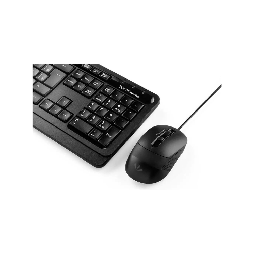 Kit Teclado e Mouse Zoom Industry USB Preto com Layout ABNT2