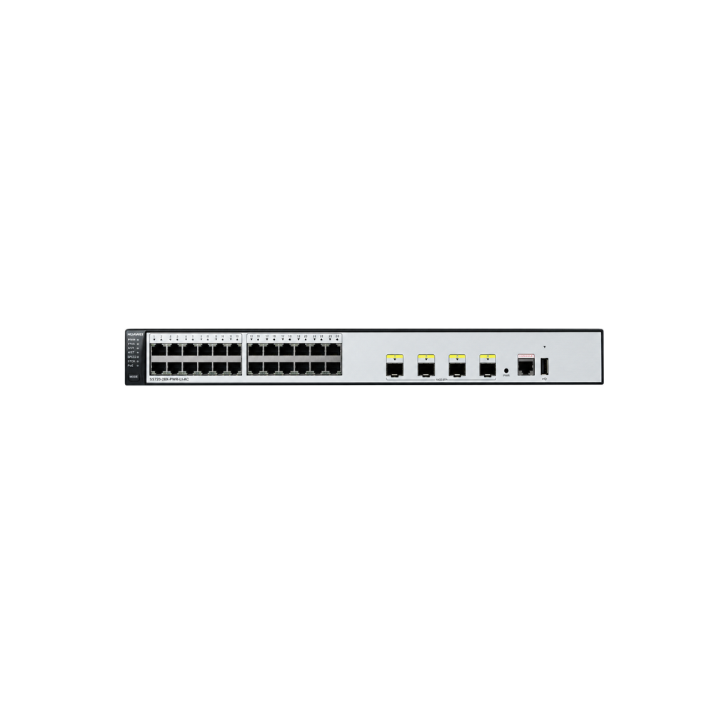Switch Huawei 24 Portas Gigabit PoE S5720-28X-PWR-LI-AC Gerenciável L3 Lite Ethernet