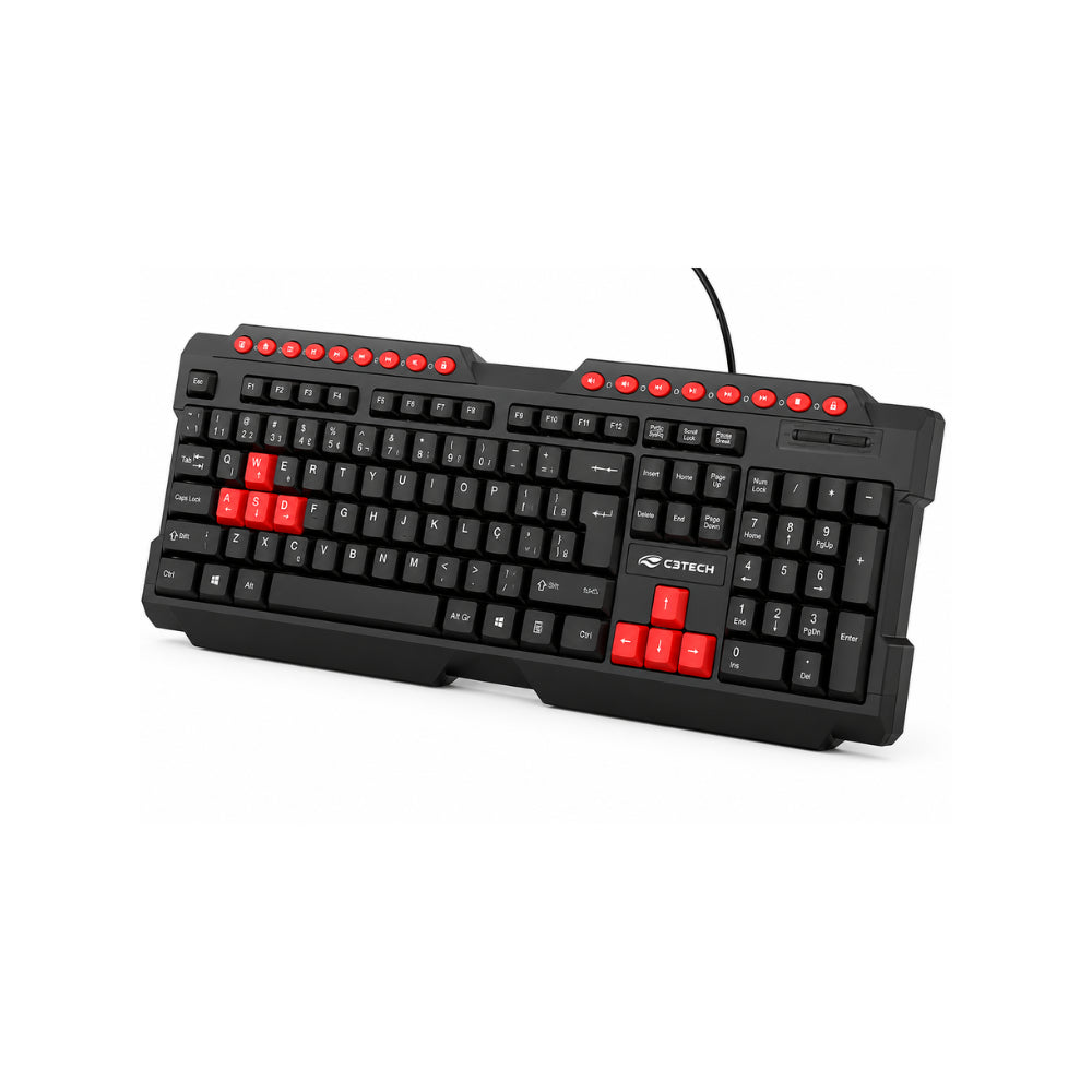 Teclado C3Tech Gamer KG-10BK USB Preto ABNT2
